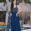 NKB-49_9.jpg Neha Bhandari Teal Blue Anarkali Gown for Special Occasions