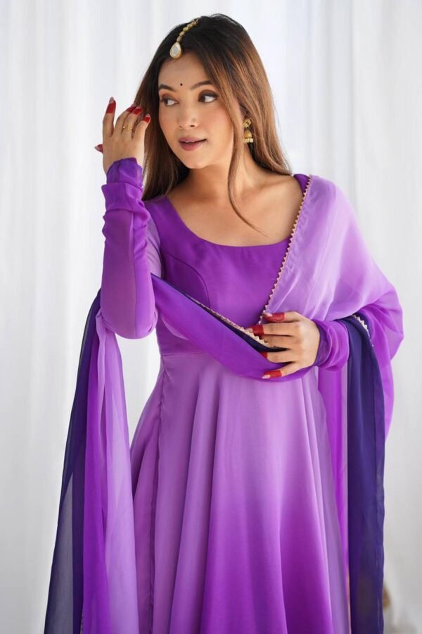 NKB-51PURLE_1.jpg Royal Purple Soft Georgette Anarkali Suit Set