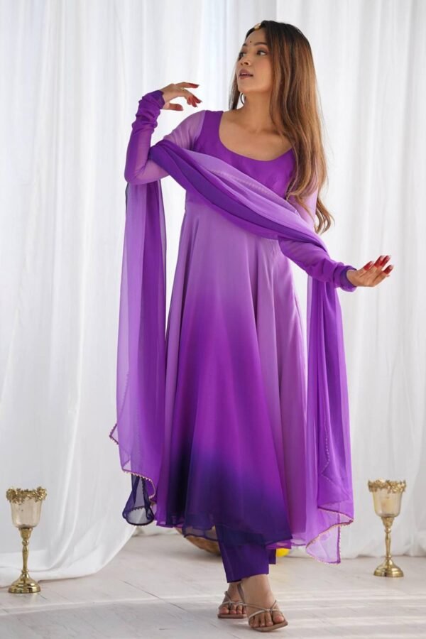 NKB-51PURLE_2.jpg Royal Purple Soft Georgette Anarkali Suit Set
