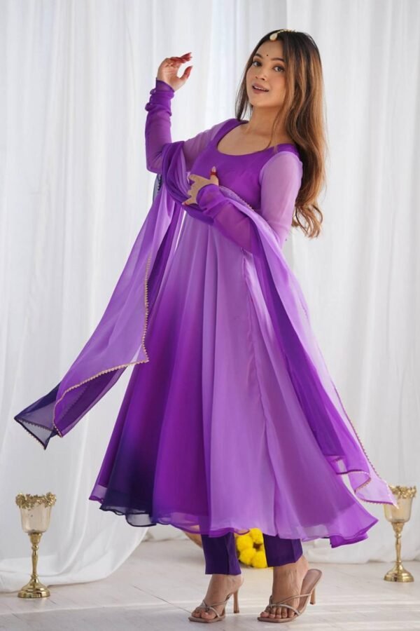 NKB-51PURLE_3.jpg Royal Purple Soft Georgette Anarkali Suit Set