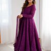 NKB-55WINE_2.jpg Wine Color Lucknowi Work Anarkali Suit