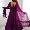NKB-55WINE_3.jpg Wine Color Lucknowi Work Anarkali Suit