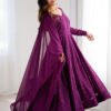 NKB-55WINE_4.jpg Wine Color Lucknowi Work Anarkali Suit