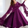 NKB-55WINE_5.jpg Wine Color Lucknowi Work Anarkali Suit