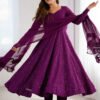 NKB-55WINE_6.jpg Wine Color Lucknowi Work Anarkali Suit