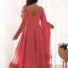 NKB-55_4.jpg Peach Lucknowi Georgette Anarkali Suit Set