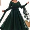NKB-58_2.jpg Lucknowi Work Jungle Green Anarkali Suit