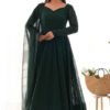 NKB-58_3.jpg Lucknowi Work Jungle Green Anarkali Suit