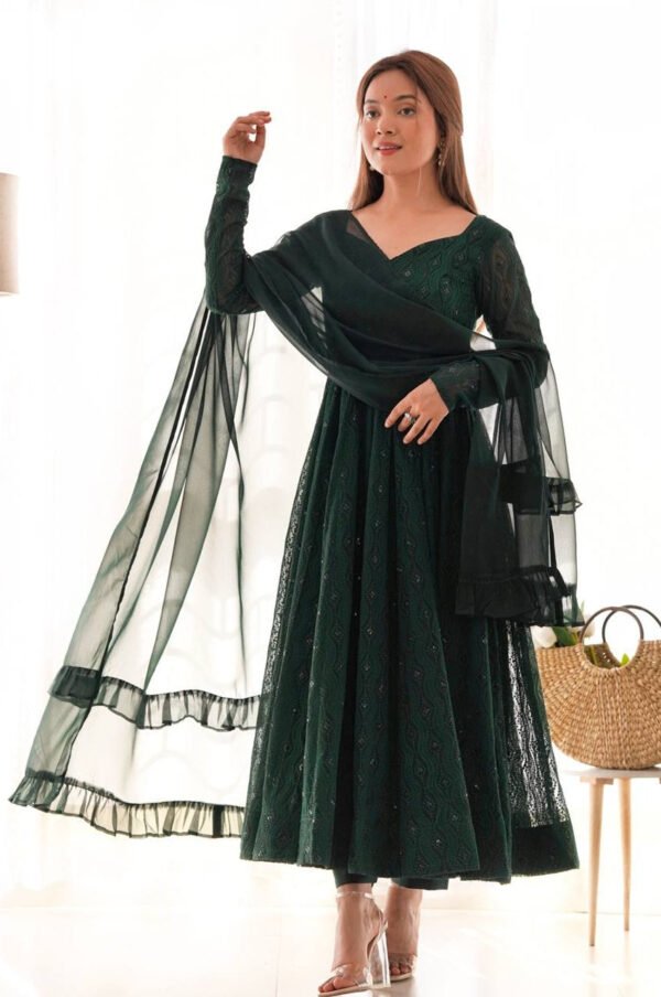 NKB-58_4.jpg Lucknowi Work Jungle Green Anarkali Suit