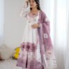 Onion Color Organza Silk Anarkali Suit with Dupatta