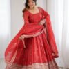 NKB-63RUST_1.jpg Rust Orange Crunchy Silk Anarkali Suit