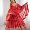 NKB-63RUST_2.jpg Rust Orange Crunchy Silk Anarkali Suit