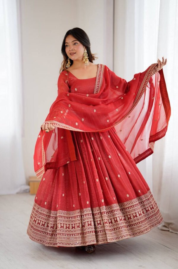 NKB-63RUST_2.jpg Rust Orange Crunchy Silk Anarkali Suit
