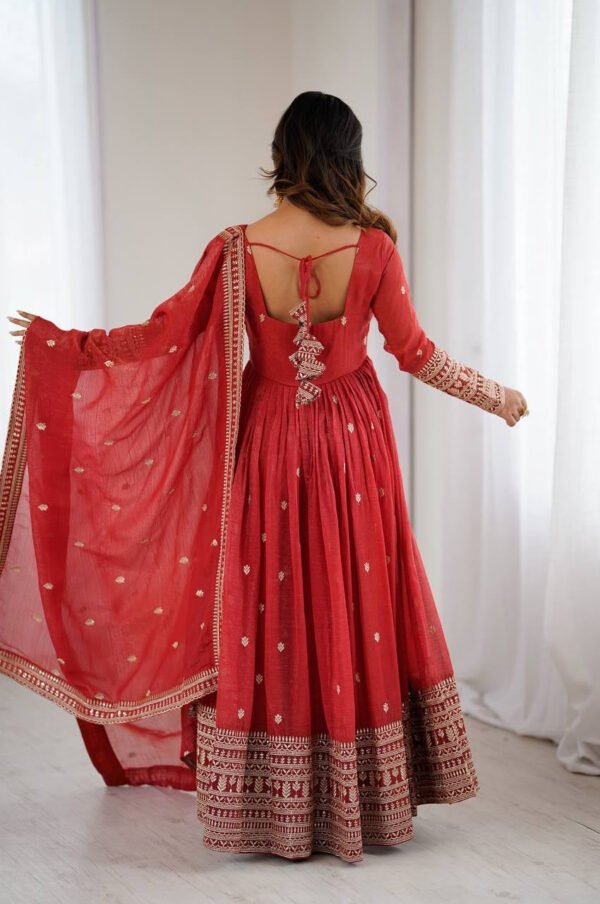 NKB-63RUST_3.jpg Rust Orange Crunchy Silk Anarkali Suit