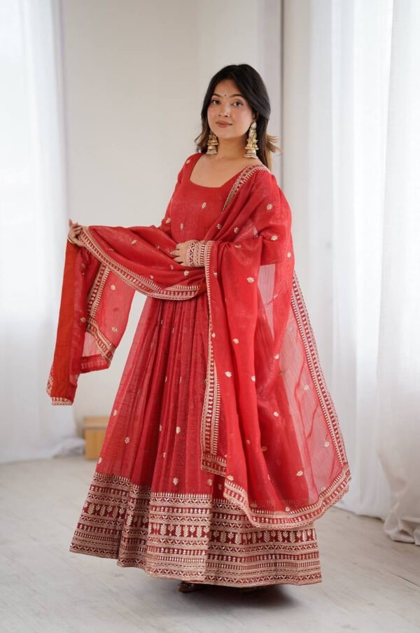 NKB-63RUST_4.jpg Rust Orange Crunchy Silk Anarkali Suit