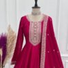 NKB-66DARKPINK_1.jpg Rani Pink Vichitra Silk Anarkali Gown