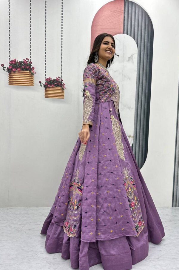 Pc-528_19.jpg Boho Lavender Crop Top Lehenga with Embroidered Shrug