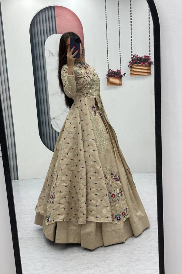 Pc-528_3.jpg Cream Color Crop Top Lehenga with Embroidered Shrug
