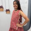 Dusky Red Crunchy Silk Lehenga Set with 3.5 Meter Flair & Heavy Sequins Jacket