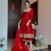 RED-STD.jpg Red Color Vichitra Silk Royal Suit Set