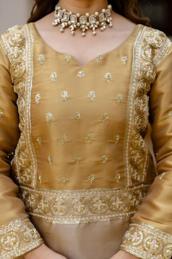 RR-42GOLD_5.jpg Banarasi Viscose Co-Ord Set – Elegant Ethnic Fusion