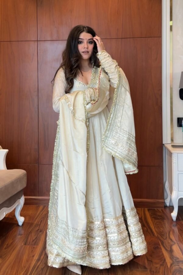 RTC-5816_2.jpg Neha Bhandari Elegant White Chinon Anarkali Suit Set