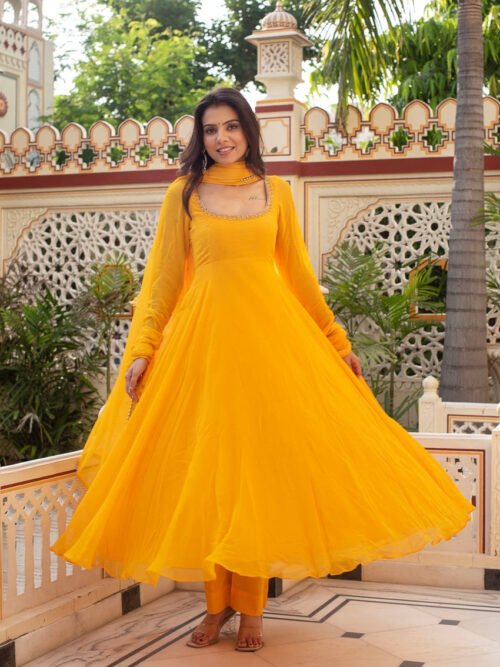 RTC-5935_4.jpg Mustard Yellow Hand-Worked Premium Anarkali Set