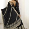 SP-27black_4.jpg Black Bollywood Style Anarkali Suit with Chinon Silk & Sequin Work