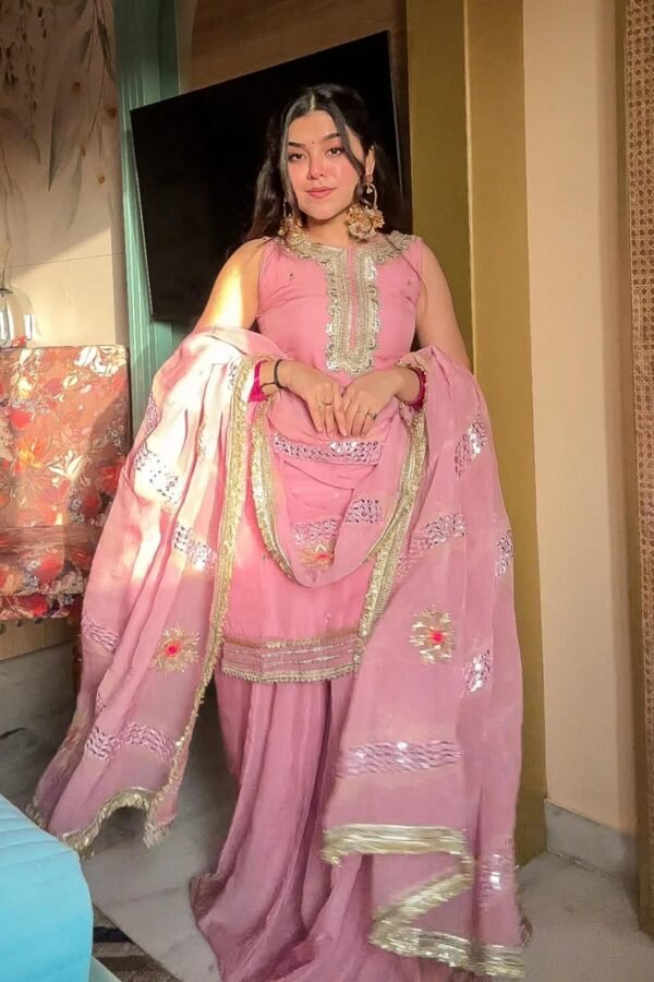 SRK-5282PINK_1.jpg Pink Occasion Wear Sharara Set