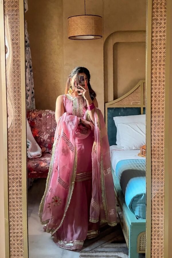 SRK-5282PINK_4.jpg Pink Occasion Wear Sharara Set