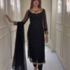 ST-1125_3.jpg Black Color Designer Suit Set with Pearl Moti Work