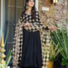 ST-1152BLACK_1.jpg Black Roman Silk Palazzo Suit Set