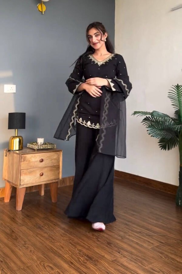 ST-1160_2.jpg Black Roman Silk Palazzo Suit