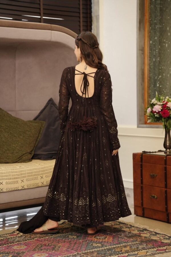 STD-101BLACK_3.jpg Elegant Black Embroidered Georgette Suit Set with Dupatta