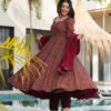 TAN144_4.jpg Traditional Ajrakh Print Maroon Cotton Anarkali Suit