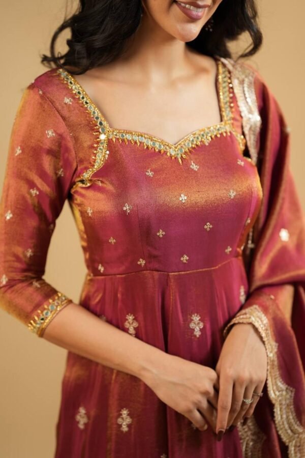 TD-6071_2.jpg Rust Orange South Indian Style Anarkali Suit Set