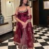 TD-6075_3.jpg Violet Red Anarkali Suit Set