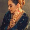 TD-6089_2.jpg Sonakshi Sinha Inspired Rama Green Velvet Kurta Set