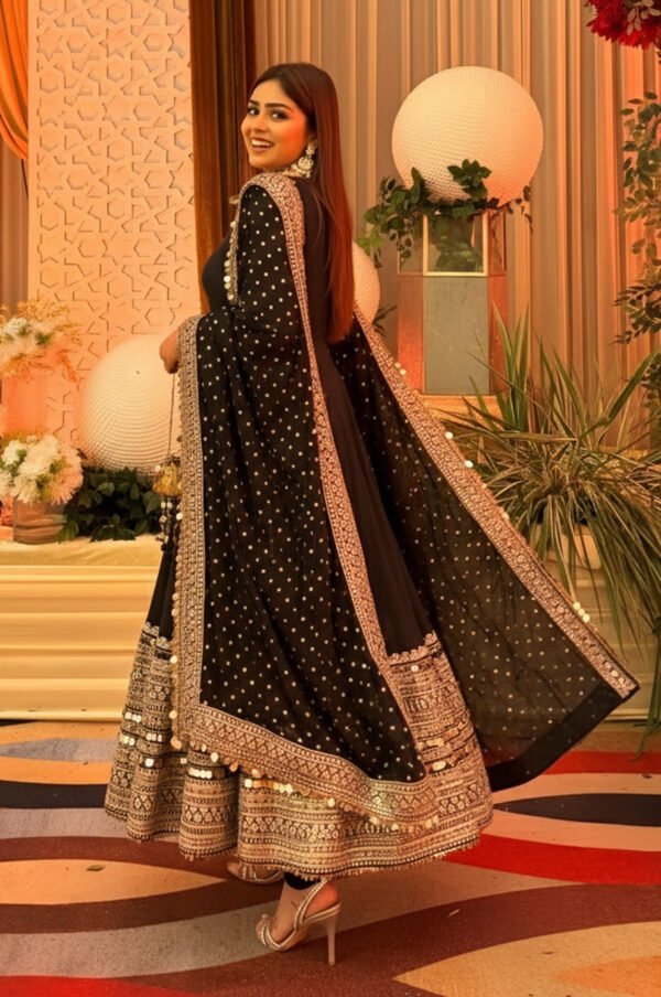 TD-6090_2.jpg Black Bollywood-Style Embroidered Anarkali Set