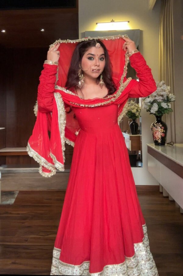 Untitled.jpg Red Color Wedding Wear Anarkali Suit Set