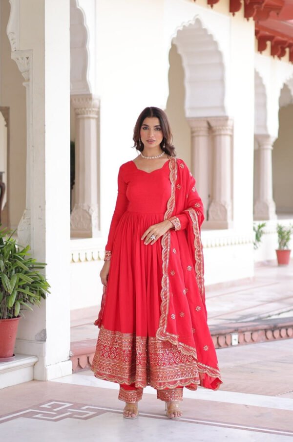ka-1209_3.jpg Wedding Special Red Anarkali Gown Set