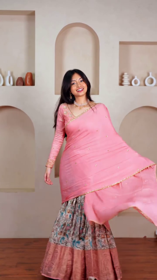 2916 (3) Blush Pink Sharara Set
