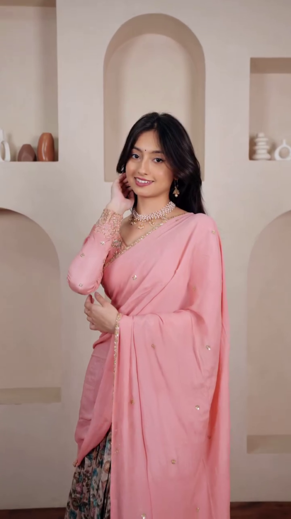 2916 (4) Blush Pink Sharara Set