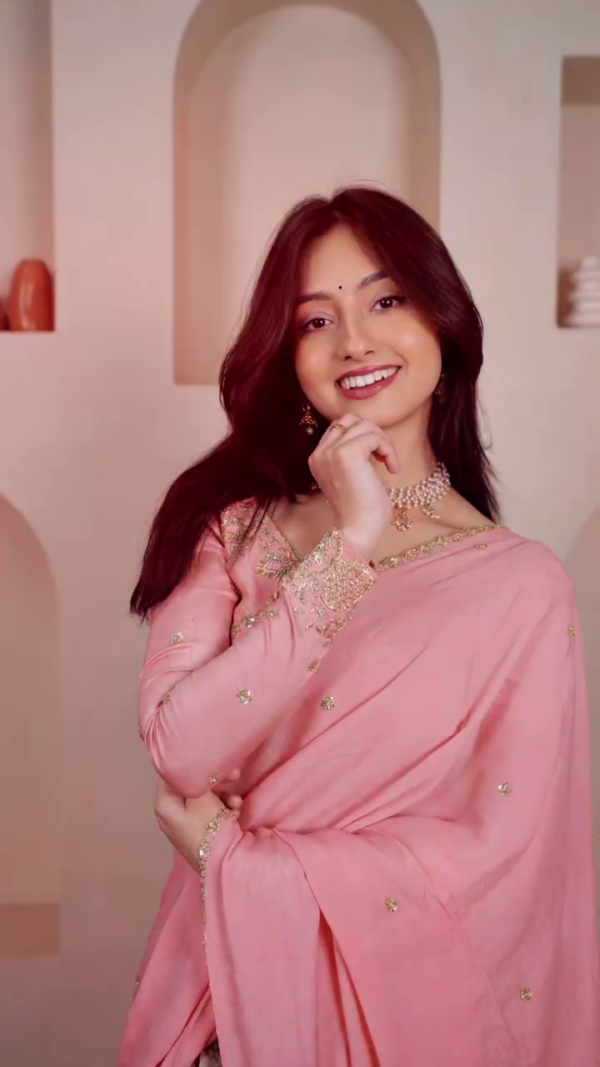2916 (5) Blush Pink Sharara Set