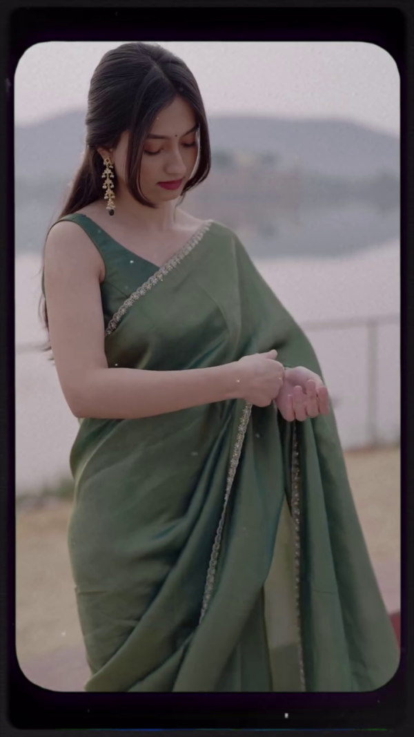 2917 (4) Olive Green Silk Saree