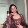 Cocoa Heart Print Anarkali