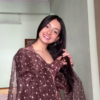 Cocoa Heart Print Anarkali