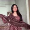Cocoa Heart Print Anarkali