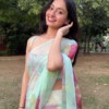 Mint Floral Organza Saree