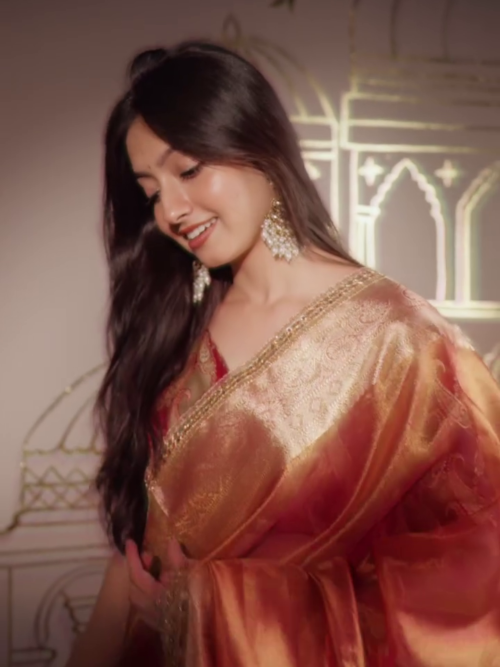 Sunset Glow Silk Saree